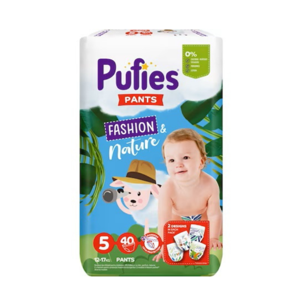 Pufies Scutece Pants Fashion nature Nr 5 12 17kg 40buc set 3 bax Pufies Scutece Pants Fashion nature Nr 5 12 17kg 40buc set 3 bax