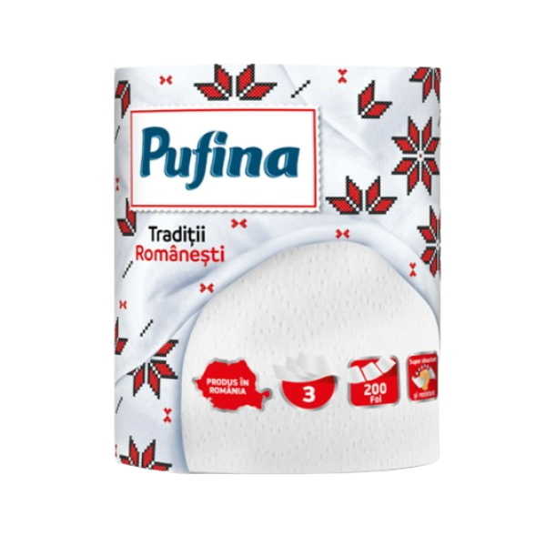 Pufina Traditii Romanesti Prosop Hartie 3str 200foi 6/bax