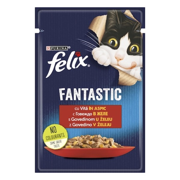 Purina Felix Fantastic Hrana Pisici Adulte Vita In Aspic Plic 85g 26/bax