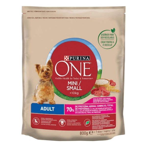 Purina One Hrana Caini Talie Mica Vita Cu Orez 800gr 8/bax