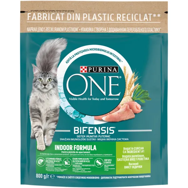Purina One Hrana Pisici Adulte Indoor Curcan/cereale 800gr 8/bax
