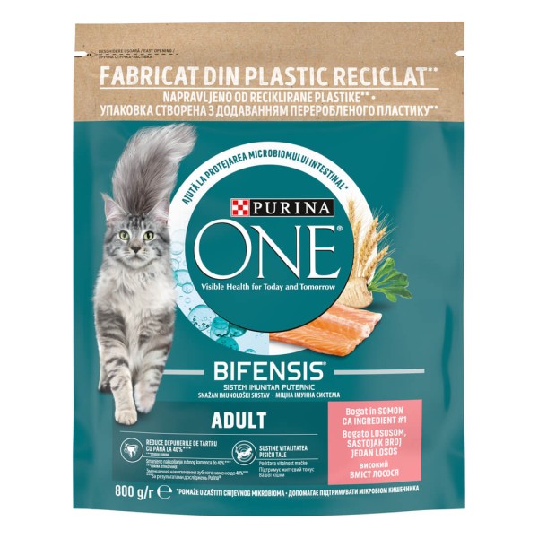Purina One Hrana Pisici Adulte Somon 800gr 8/bax