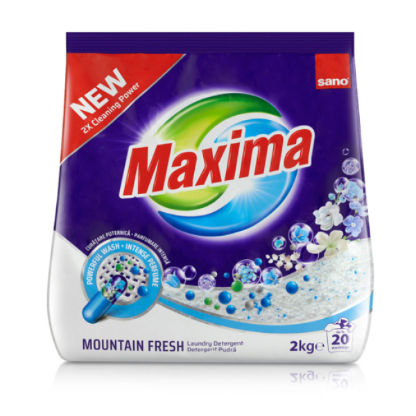 Sano Maxima Detergent Pudra Mountain Fresh 2kg 8/bax