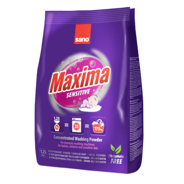 Sano Maxima Detergent Pudra Sensitive 1.25kg 12/bax