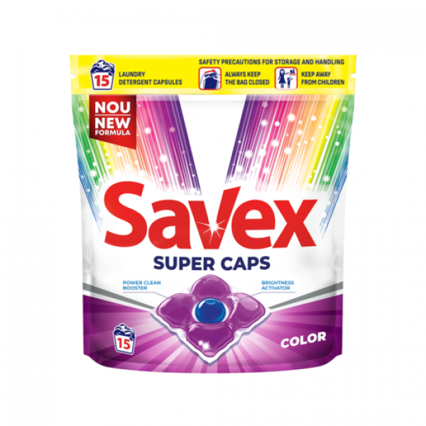 Savex Detergent Capsule Super Color 15buc 8/bax