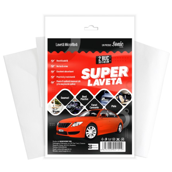 Sonic Super Laveta Auto 30x40cm 2buc/set 40set/bax