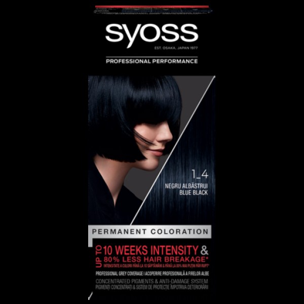 Syoss Color Vopsea Par 1-4 Negru Albastrui 3/set 48/bax