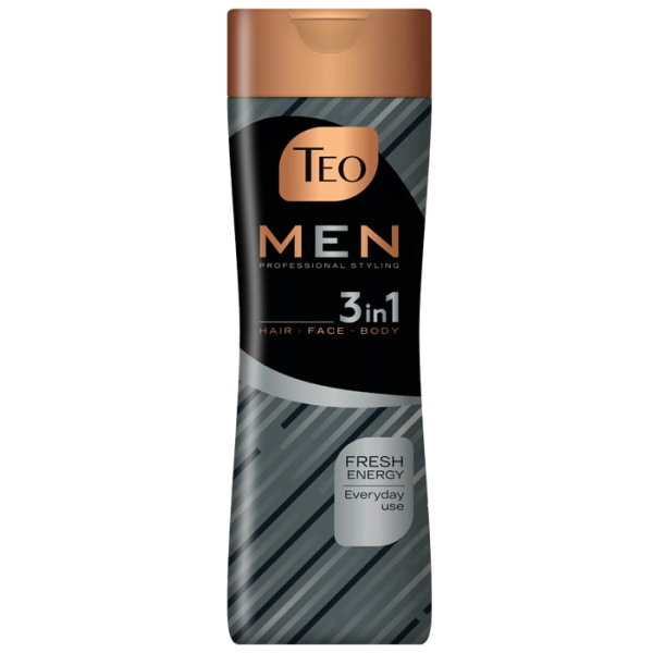 Teo Men Sampon Par 3in1 Charcoal Active Clean 350ml 12/bax