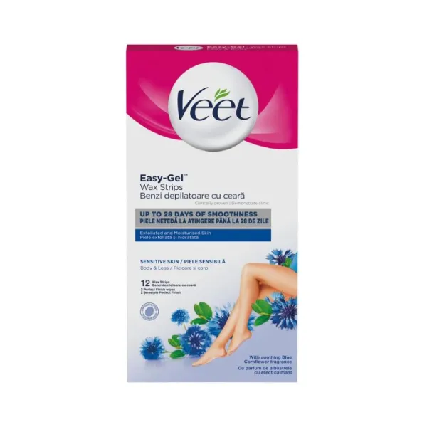 Veet Benzi Depilatoare Corp Piele Sensibila 12foi/cut 6cut/bax
